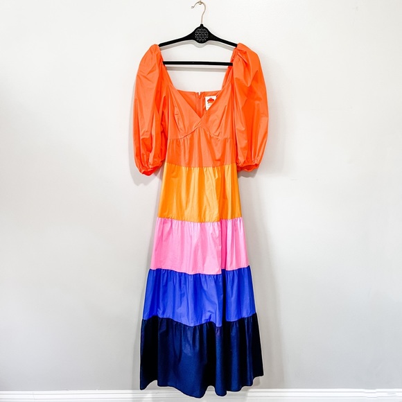Farm Rio Colorblock Maxi Dress NWT Anthropologie - Picture 3 of 7